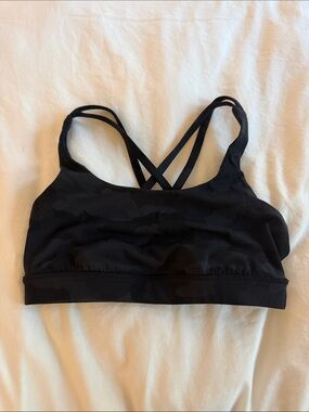 lululemon athletica Black Camo-Print Strappy Sports Bra